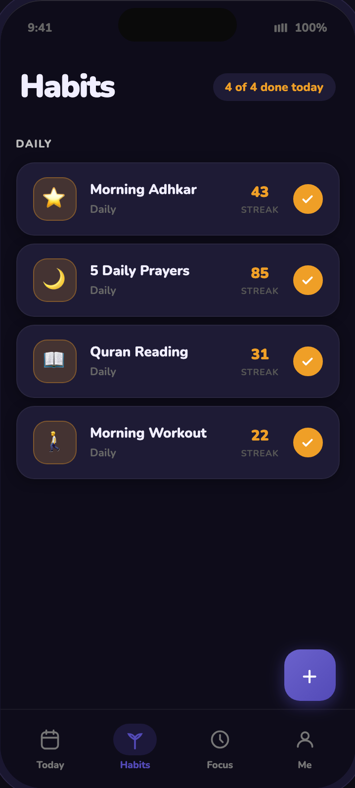 Fluffy habits screen